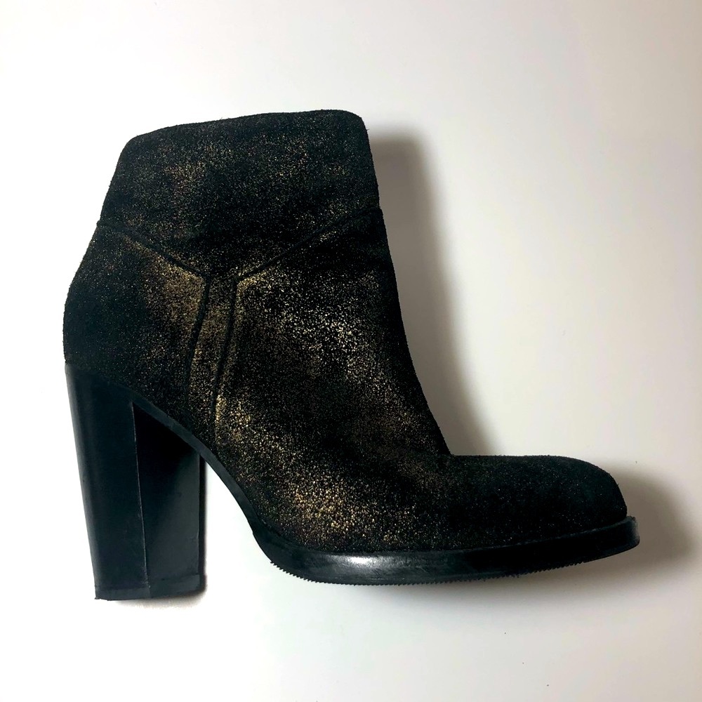 & Other Stories Metallic Genuine Leather Ankle Bootie Sz 7 - Picture 6 of 7